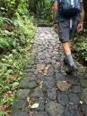 What a lot of work: A lower portion of the trail had these fitted stones as a foundation; it reminded us of the ancient roadways of Rome.